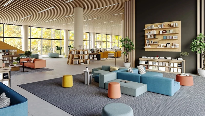 Solu&ccedil;&atilde;o de m&oacute;veis de escrit&oacute;rio para a Biblioteca P&uacute;blica de Shenzhen Futian