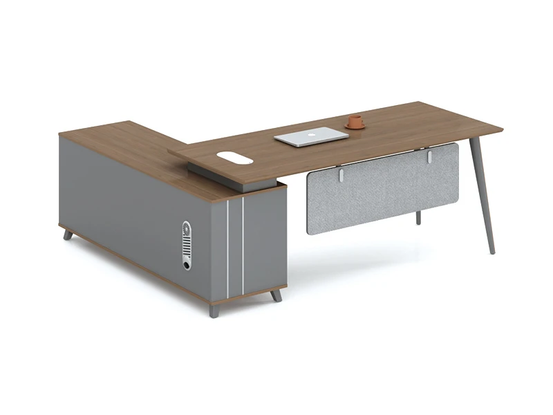 Mesa de escrit&oacute;rio executiva moderna com arm&aacute;rio lateral - LP-B0120
