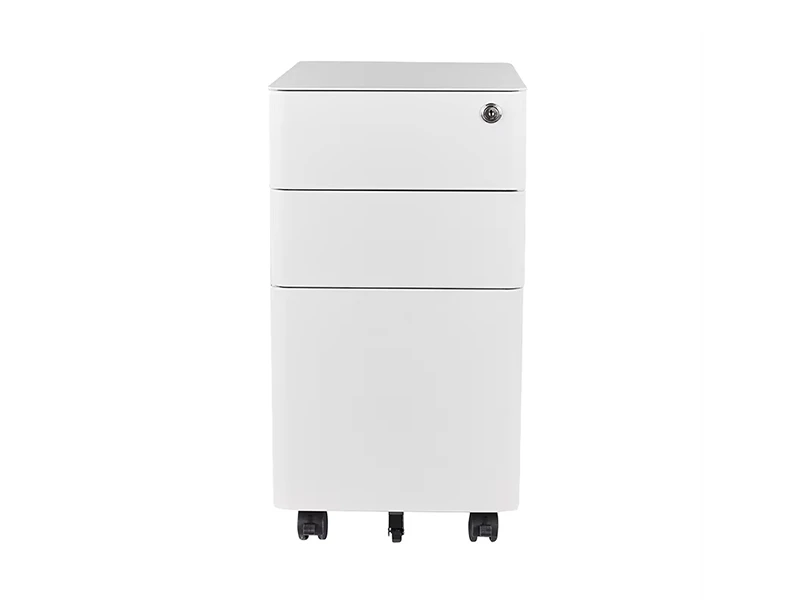Arm&aacute;rio de pedestal m&oacute;vel de 3 gavetas com fechadura para armazenamento de escrit&oacute;rio