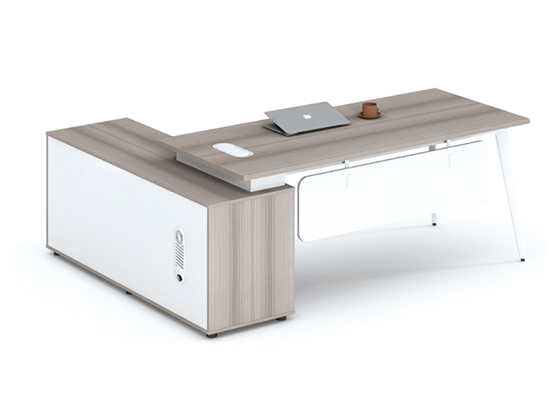 Mesa de escrit&oacute;rio executiva moderna com arm&aacute;rio lateral - LP-B0120