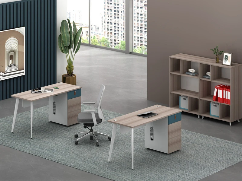 Mesa de computador moderna com gabinete lateral - LP-A0912