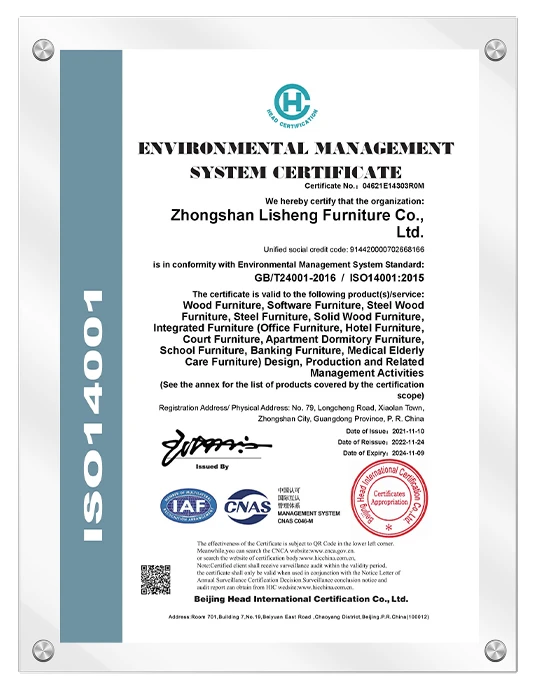 Certificado ISO14001 de f&aacute;brica