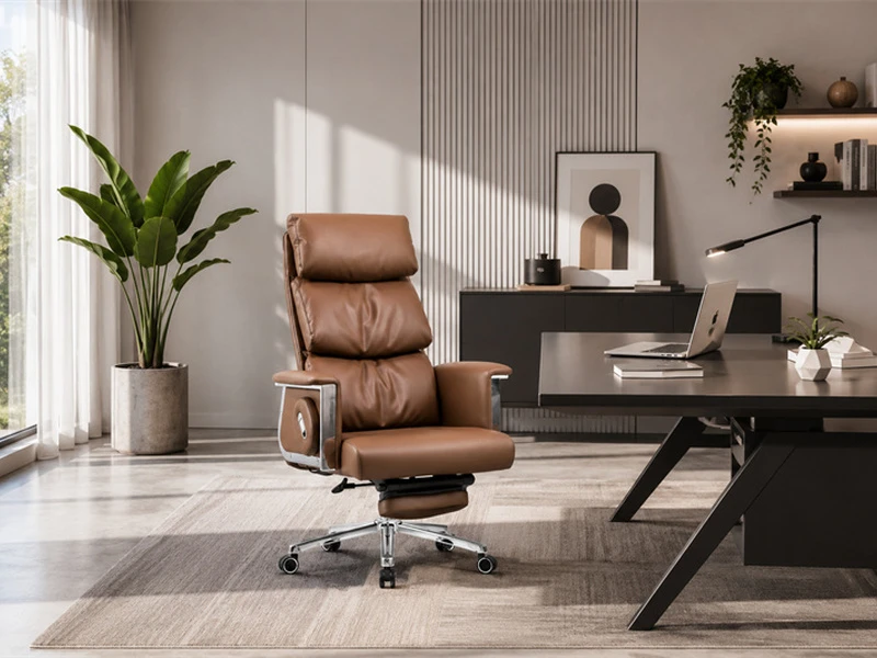 Cadeira executiva reclin&aacute;vel de luxo com apoio para os p&eacute;s - 2420A
