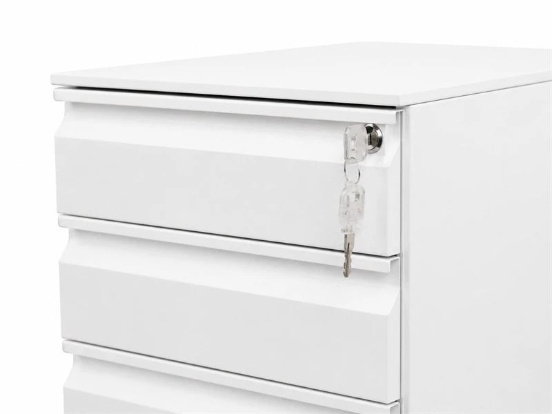 Arquivo de escrit&oacute;rio de metal vertical com 3 gavetas e fechadura