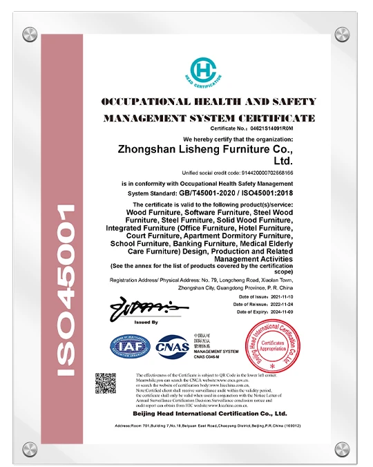 Certificado ISO45001 de f&aacute;brica