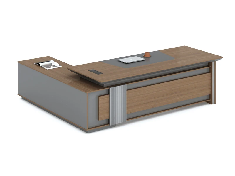 Mesa de escrit&oacute;rio executiva de luxo com arm&aacute;rio lateral | S&eacute;rie TS-B