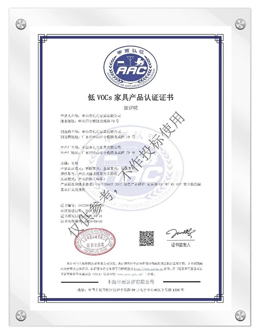Certifica&ccedil;&atilde;o de produtos de m&oacute;veis com baixo VOC