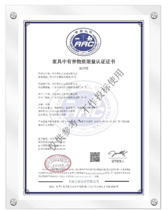 Certificado TVOCs de f&aacute;brica