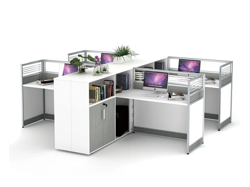 Cub&iacute;culos modulares para esta&ccedil;&otilde;es de trabalho de escrit&oacute;rio com armazenamento lateral integrado