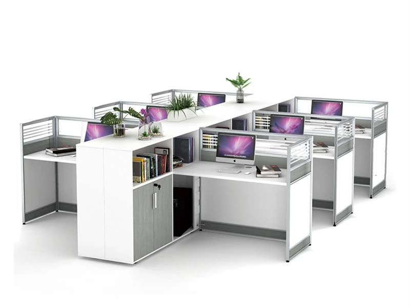 Cub&iacute;culos modulares para esta&ccedil;&otilde;es de trabalho de escrit&oacute;rio com armazenamento lateral integrado