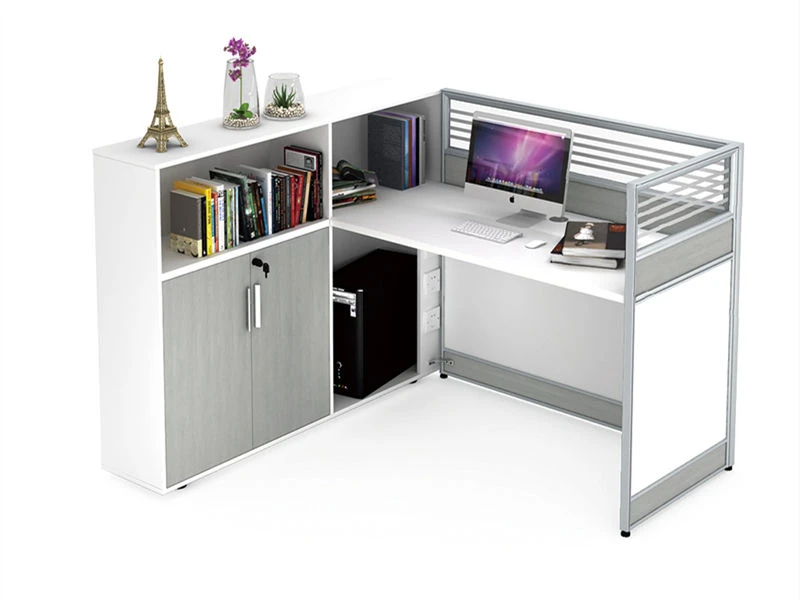 Cub&iacute;culos modulares para esta&ccedil;&otilde;es de trabalho de escrit&oacute;rio com armazenamento lateral integrado