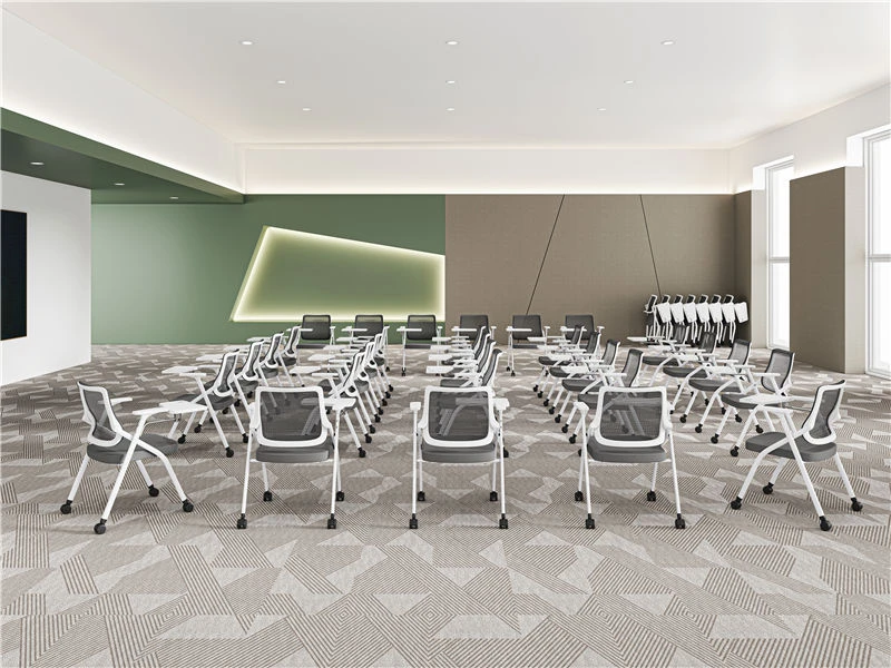 Cadeira empilh&aacute;vel de malha dobr&aacute;vel com design ergon&ocirc;mico