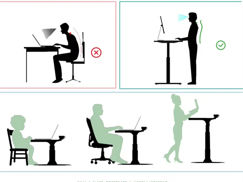 Mesas e mesas ajust&aacute;veis em altura Esta&ccedil;&otilde;es de trabalho ergon&ocirc;micas