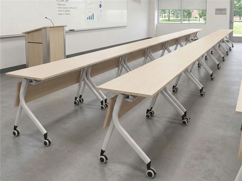 Mesa de treinamento flip-top para escrit&oacute;rio com rodas