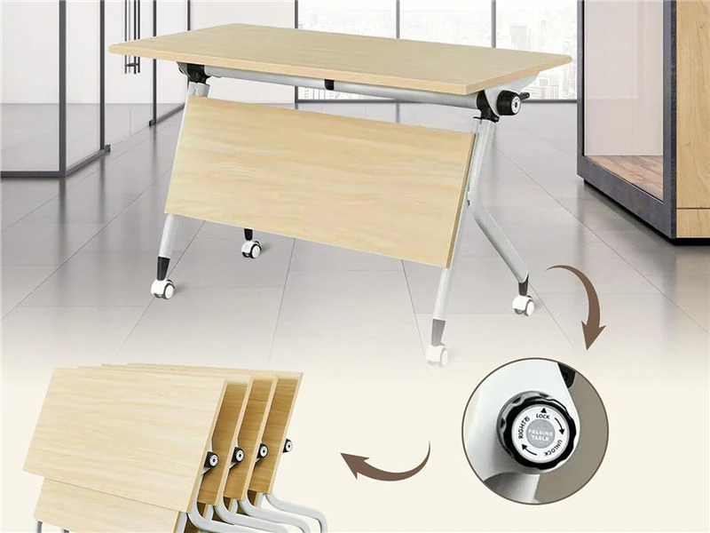 Mesa de treinamento de escrit&oacute;rio flip-top com rodas
