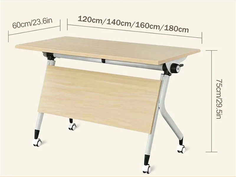 Mesa de treinamento de escrit&oacute;rio flip-top com rodas