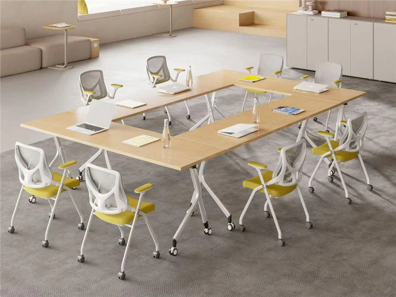 Mesa de treinamento flip-top para escrit&oacute;rio com rodas