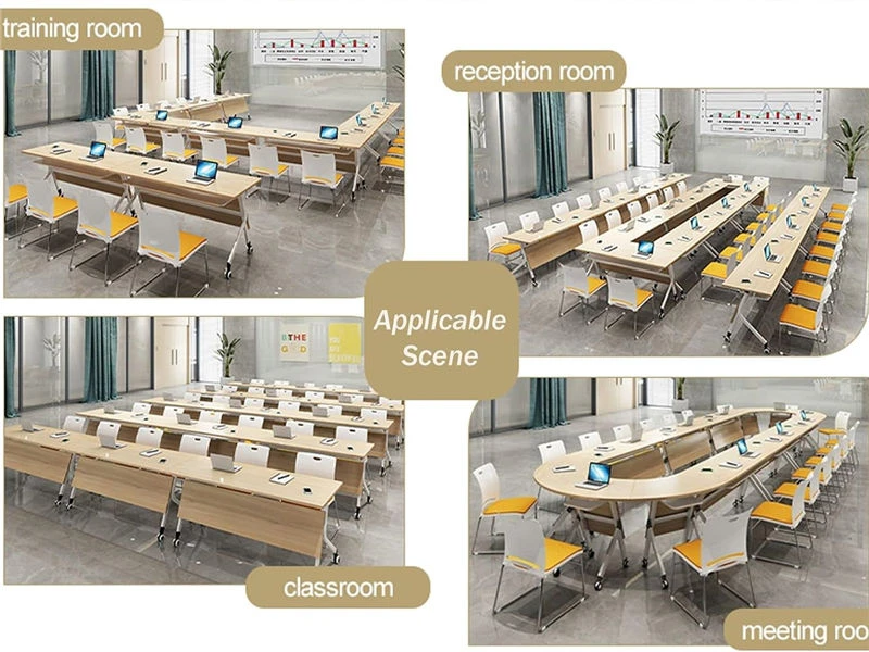Mesa de treinamento de escrit&oacute;rio flip-top com rodas
