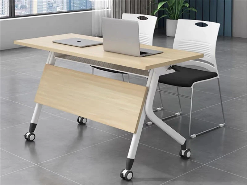 Mesa de treinamento flip-top para escrit&oacute;rio com rodas
