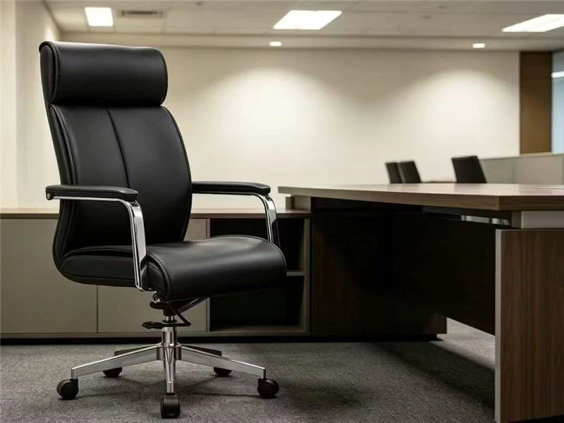 Cadeira executiva de couro com encosto alto de luxo para venda