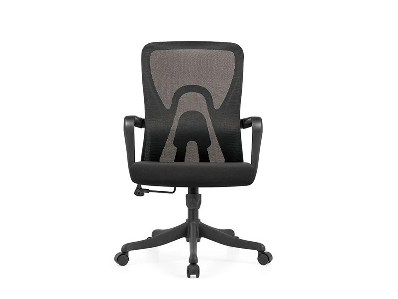 Cadeira de trabalho ergon&ocirc;mica de malha no meio das costas com moldura preta