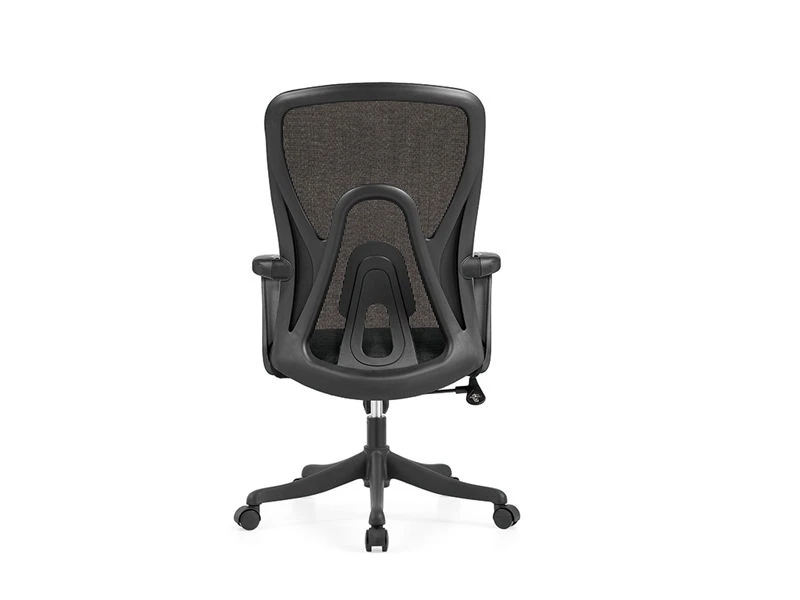 Cadeira de trabalho ergon&ocirc;mica de malha no meio das costas com moldura preta