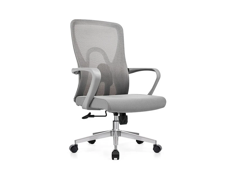 Cadeira de trabalho ergon&ocirc;mica de malha no meio das costas com moldura preta