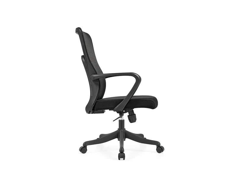 Cadeira de trabalho ergon&ocirc;mica de malha no meio das costas com moldura preta