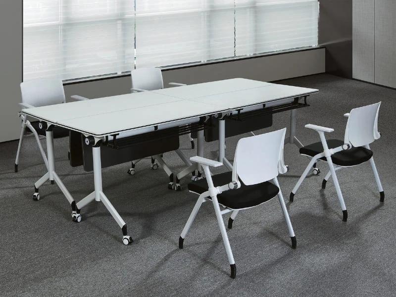 Mesa de treinamento flip-top com rodas para salas de reuni&otilde;es
