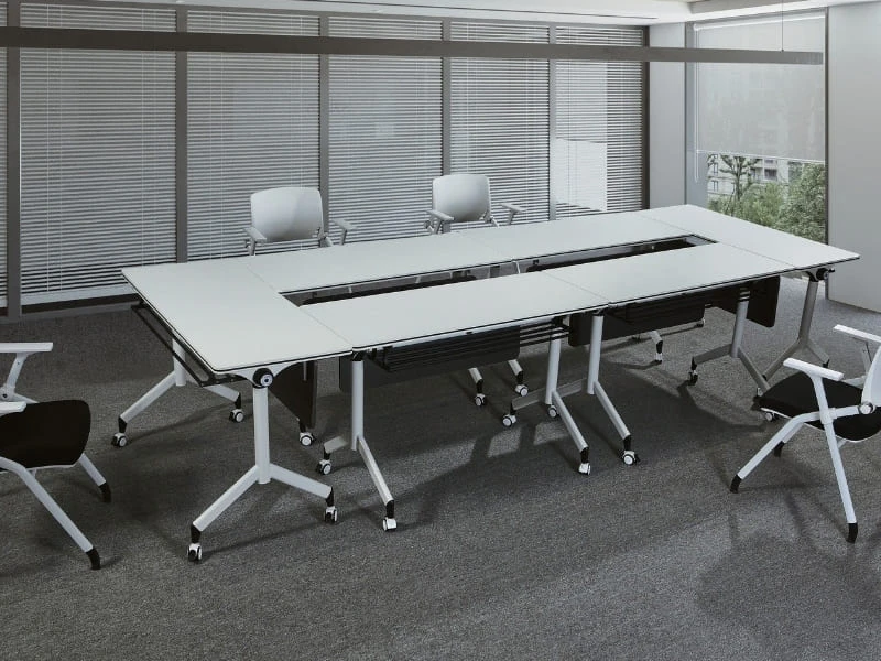 Mesa de treinamento flip-top com rodas para salas de reuni&otilde;es