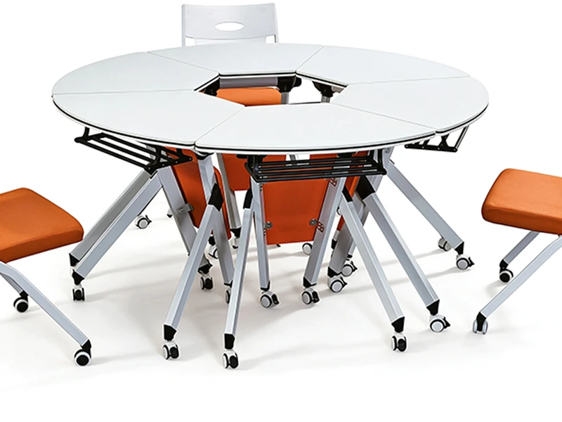 Mesa de treinamento triangular flip-top com rodas | LINRAY