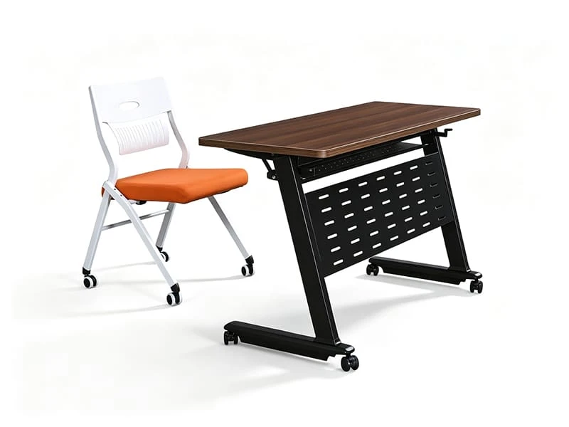 Mesa comercial flip-top de treinamento de aninhamento com painel de mod&eacute;stia