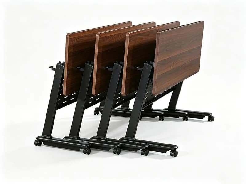 Mesa comercial flip-top de treinamento de aninhamento com painel de mod&eacute;stia