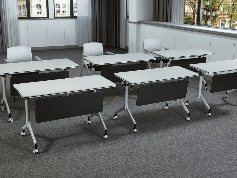 Mesa de treinamento flip-top com rodas para salas de reuni&otilde;es