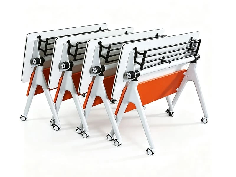 Mesa de treinamento m&oacute;vel flip-top com rodas de travamento
