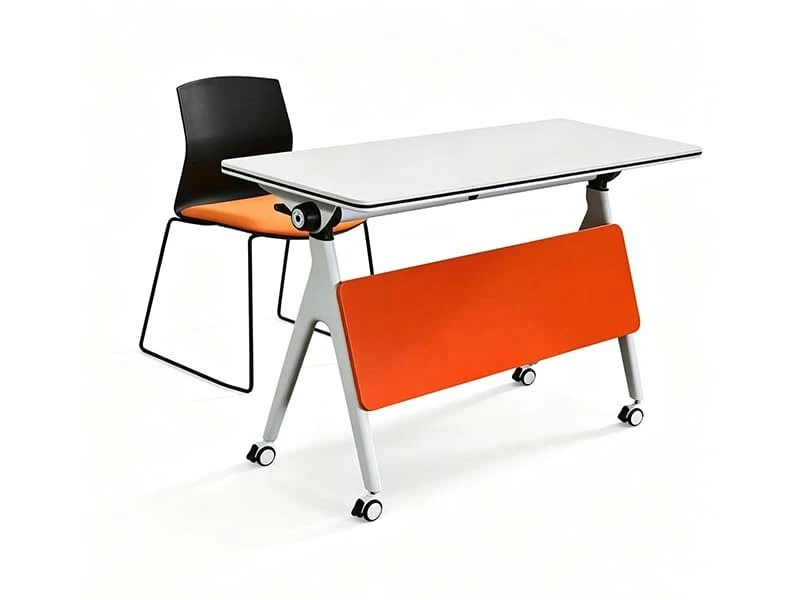 Mesa de treinamento m&oacute;vel flip-top com rodas de travamento