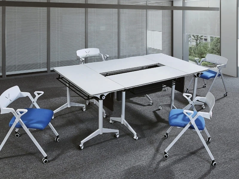 Mesa de treinamento flip-top resistente com rodas para reuni&otilde;es