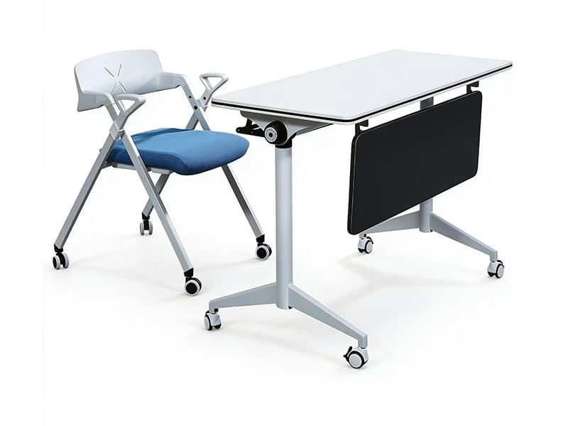 Mesa de treinamento flip-top resistente com rodas para reuni&otilde;es