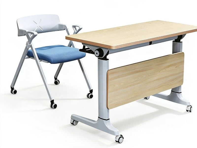 Mesa de treinamento m&oacute;vel flip-top comercial com design dobr&aacute;vel