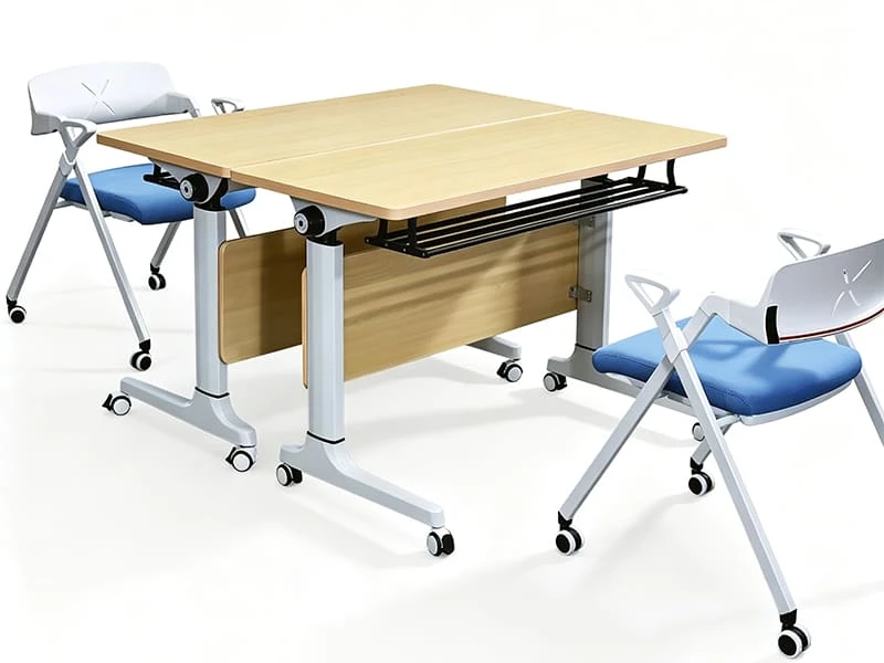 Mesa de treinamento m&oacute;vel flip-top comercial com design dobr&aacute;vel