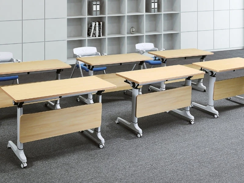 Mesa de treinamento m&oacute;vel flip-top comercial com design dobr&aacute;vel