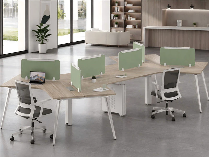 Esta&ccedil;&atilde;o de trabalho de mesa de escrit&oacute;rio de 120&deg; com gaveta m&oacute;vel