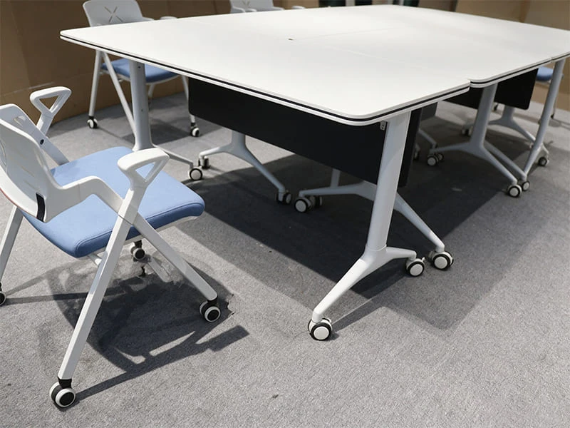 Mesa de treinamento flip-top moderna com rodas para escrit&oacute;rios
