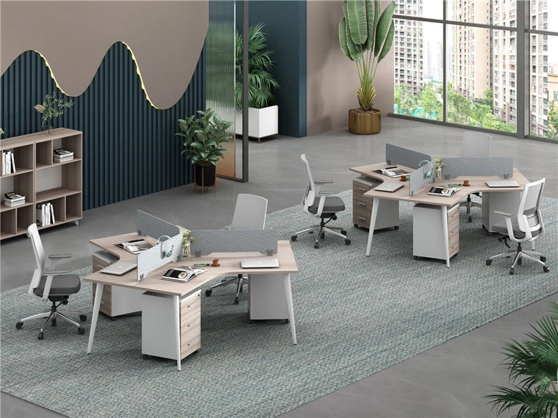 Esta&ccedil;&atilde;o de trabalho de mesa de escrit&oacute;rio de 120&deg; com gaveta m&oacute;vel