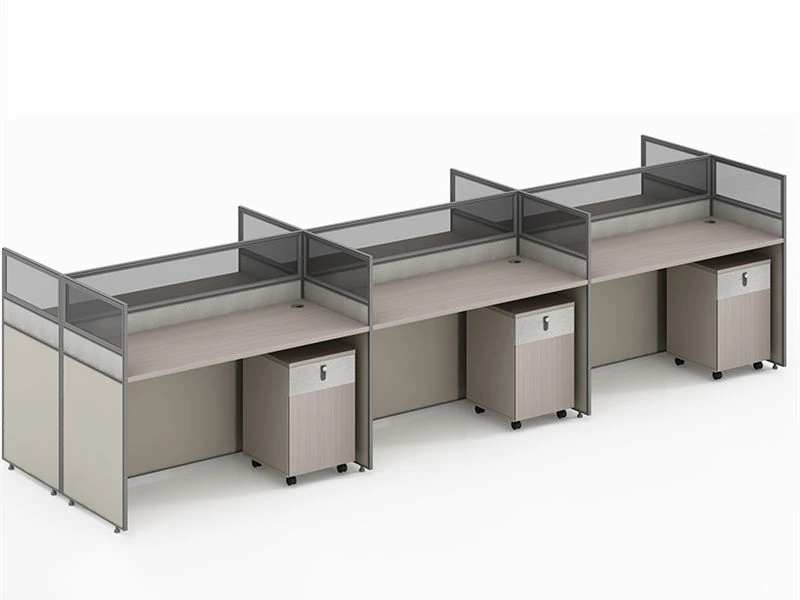 Mesa moderna para cub&iacute;culo de escrit&oacute;rio | Esta&ccedil;&atilde;o de trabalho modular para v&aacute;rias pessoas