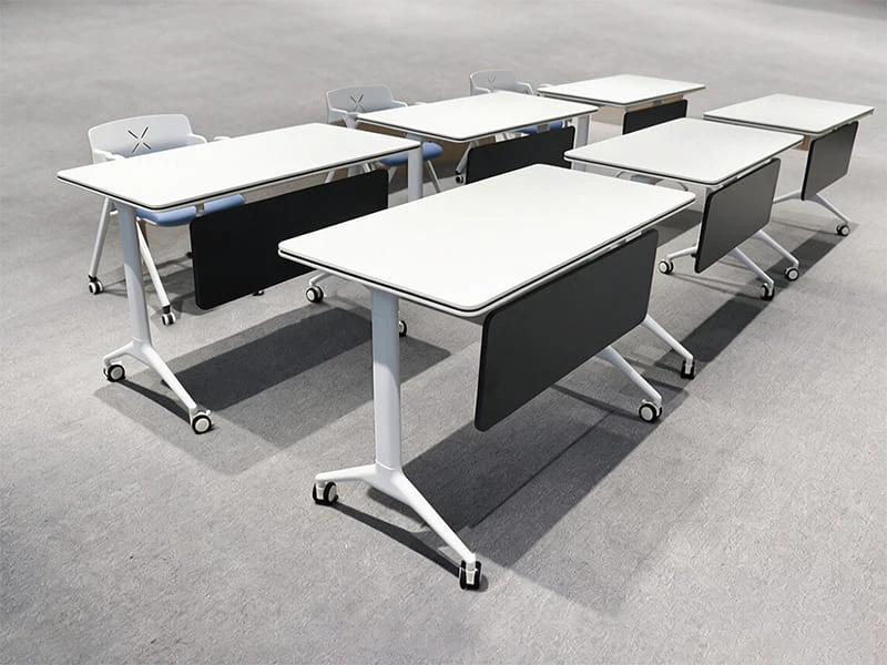 Mesa de treinamento flip-top moderna com rodas para escrit&oacute;rios