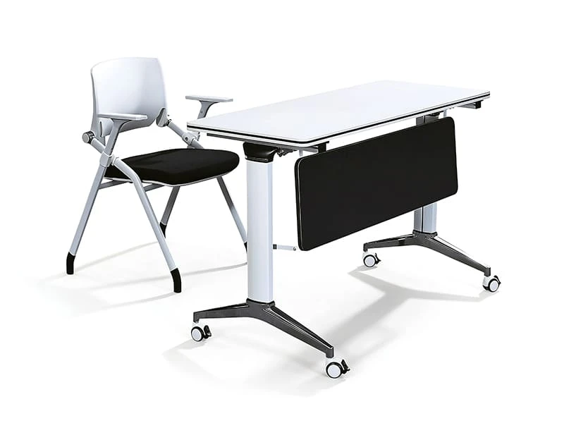 Mesa de treinamento modular flip-top premium com gerenciamento de cabos