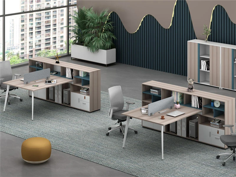 Esta&ccedil;&atilde;o de trabalho modular de escrit&oacute;rio com gabinete e gabinete integrados. Estante