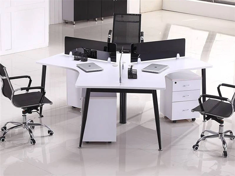 Esta&ccedil;&atilde;o de trabalho de mesa de escrit&oacute;rio de 120&deg; com gaveta m&oacute;vel