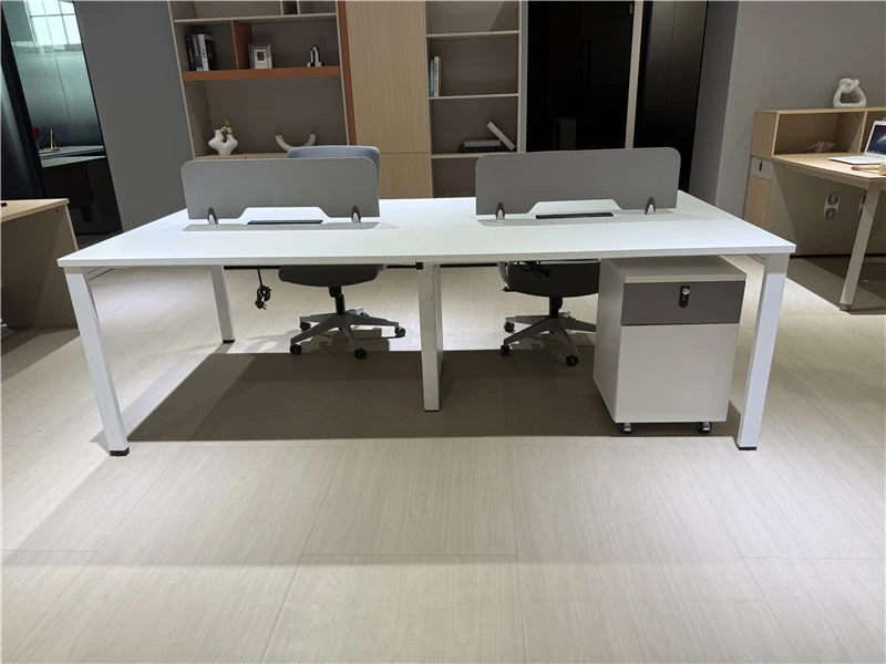 Esta&ccedil;&otilde;es de trabalho de bancada branca com pedestal m&oacute;vel